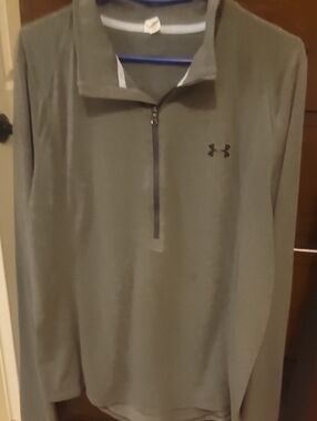 Mens Under Armour Olive Green 1/4 Zip Performance Pullover Size Xl